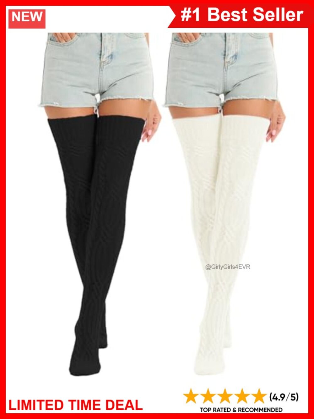 Thigh High Over Knee Knit Leg Warmers Thermal Fleece Tube Socks